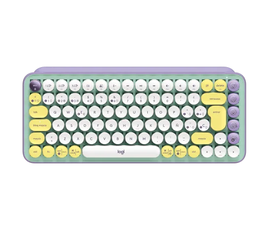 TECLADO LOGITECH POP KEYS MULTI-DEVICE WIRELESS/BT FRESH VIBES LILA/GREEN (920-010714)