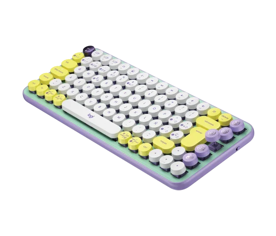 TECLADO LOGITECH POP KEYS MULTI-DEVICE WIRELESS/BT FRESH VIBES LILA/GREEN (920-010714)