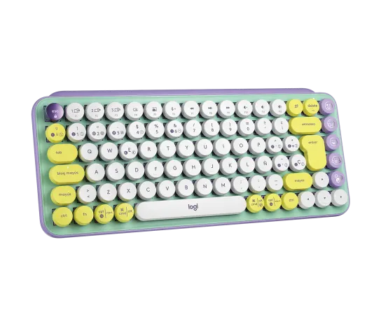 TECLADO LOGITECH POP KEYS MULTI-DEVICE WIRELESS/BT FRESH VIBES LILA/GREEN (920-010714)