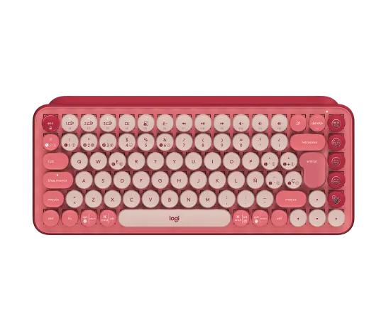 TECLADO LOGITECH POP KEYS MULTI-DEVICE WIRELESS/BT CORAL ROSE (920-010715)