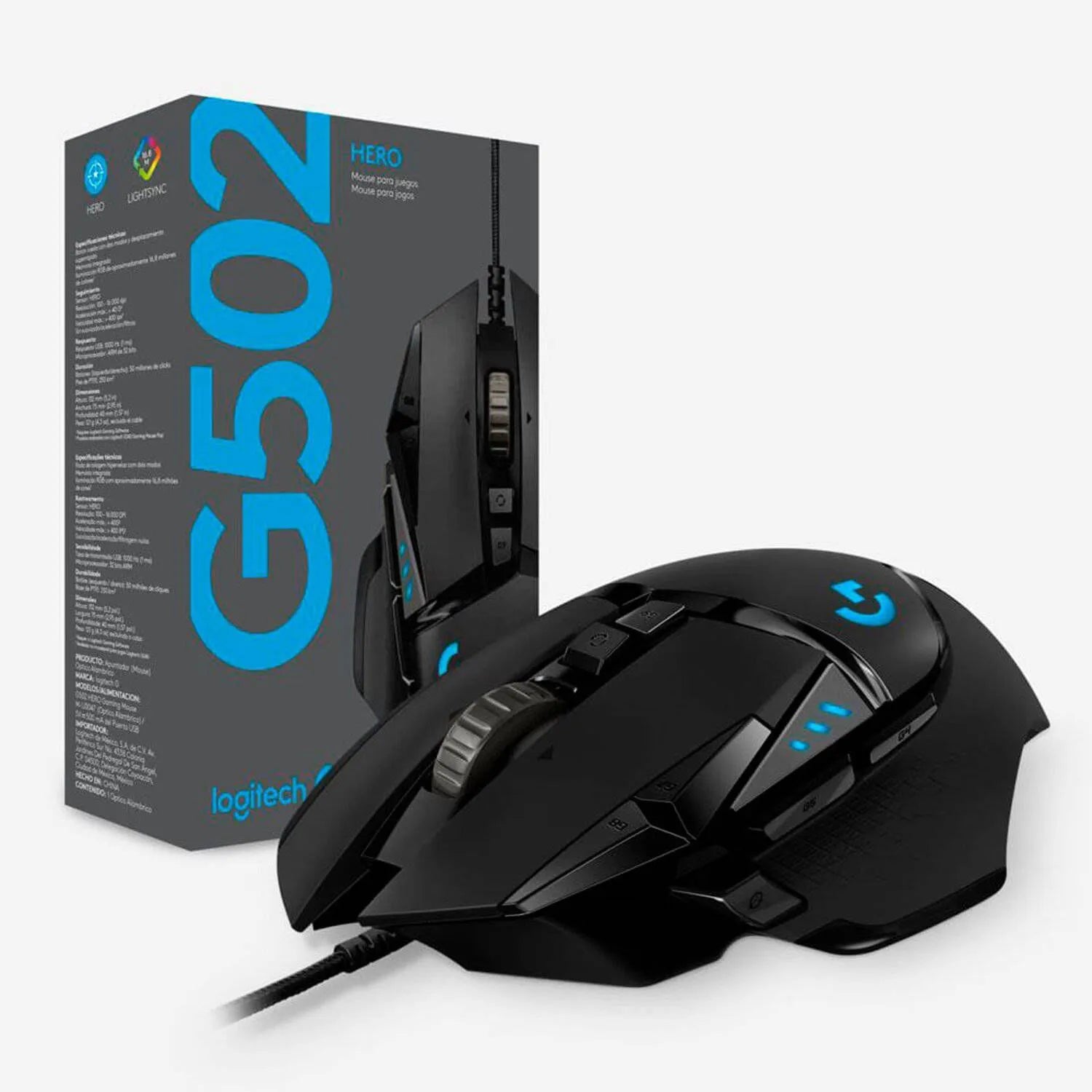 Mouse Logitech G502 Hero 16000 Dpi Rgb Black (910-005550)-p
