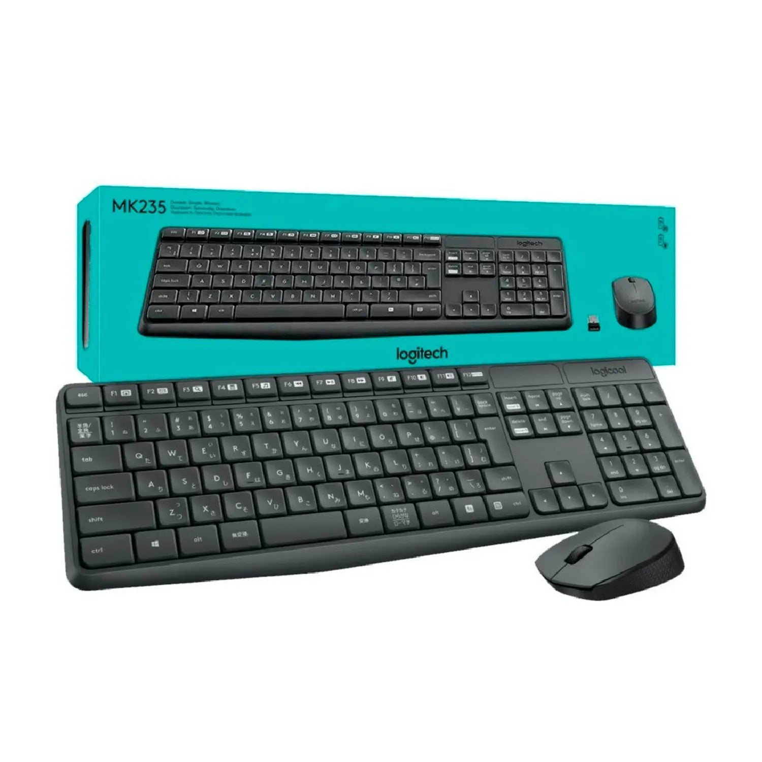 Teclado Logitech + Mouse Mk235 Wireless Usb Sp Black (pn 920-007901)-uy